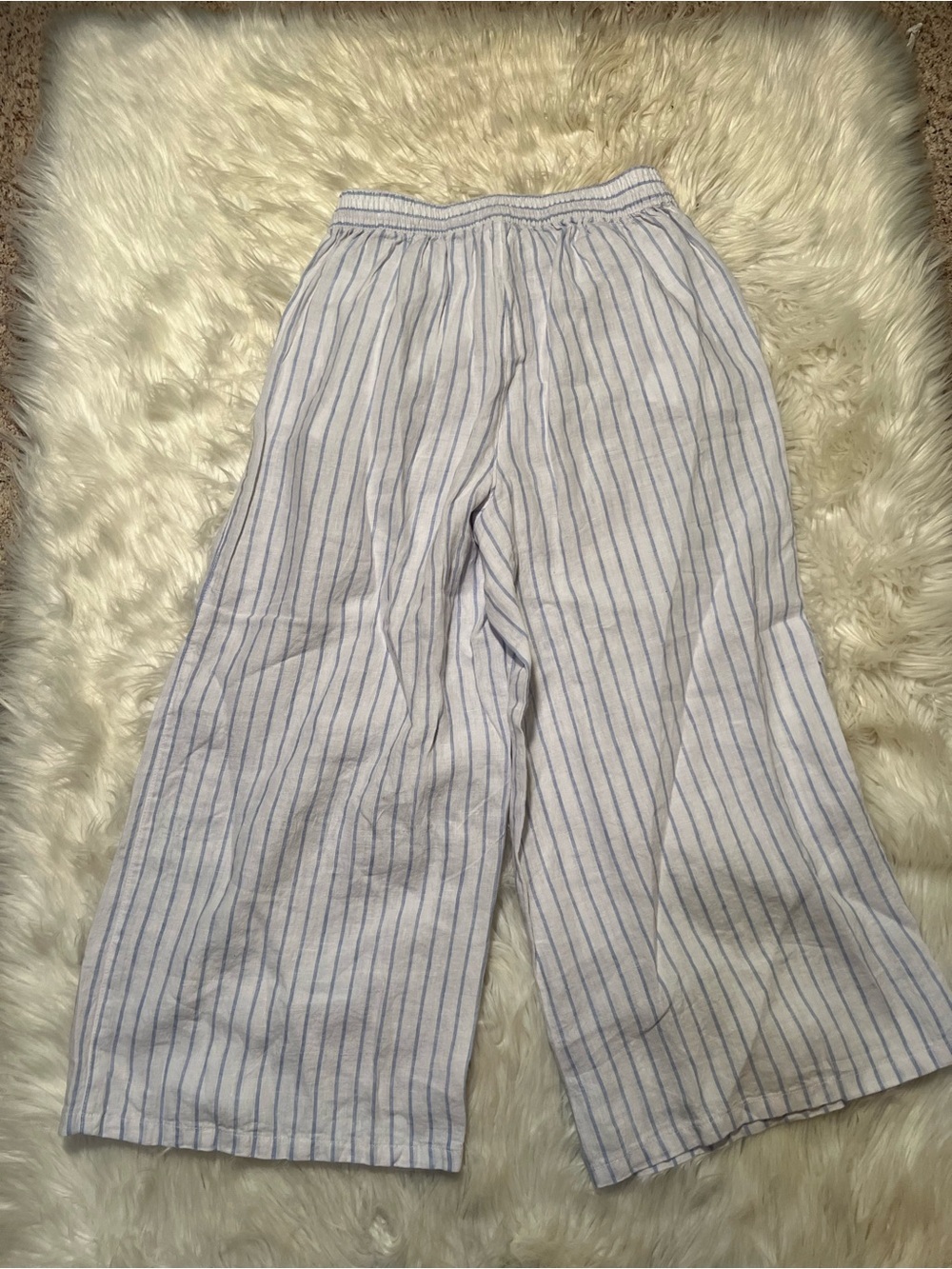 Martha Stewart Collection Women's Size Large Pull On Wide Leg Pant White Blue - Picture 5 of 9